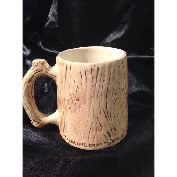 Vintage Treasure Craft New York Ceramic Coffee Mug Wood Grain Butterfly USA 3D - Picture 10 of 16